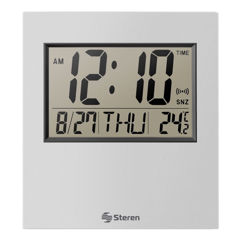 Reloj de pared digital con calendario, reloj de pared digital con gran  claridad de hora y fecha, día de la semana y de la temperatura, funciona  con
