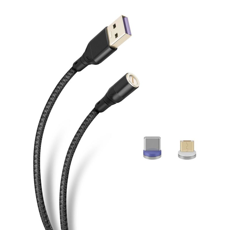 Cable magnético 2 en 1, USB a USB y USB C, de 1 m