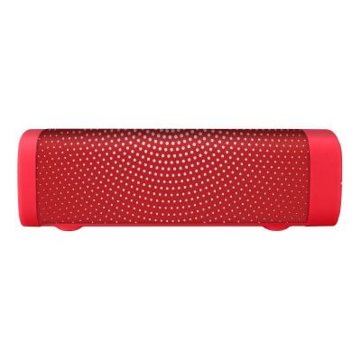 Parlante Bluetooth* mini SoundBar con acabado textil rojo