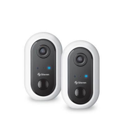2 cámaras de seguridad Wi-Fi Full HD fija con batería recargable