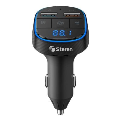 Transmisor FM Bluetooth* con cargador QC 36 W, reproductor MP3 y medidor de voltaje de batería