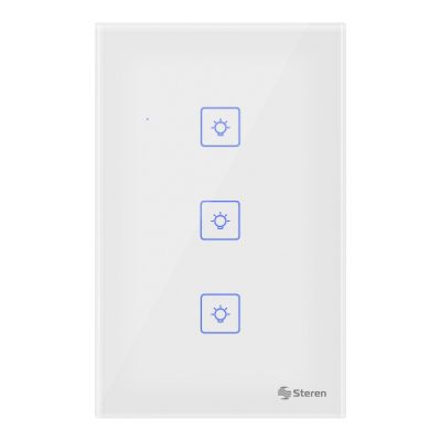 Apagador Wi-Fi* touch triple sin neutro