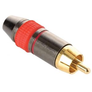 Plug RCA metálico reforzado, rojo