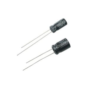 Capacitor electrolítico radial, de 1 uF (micro Faradio) a 63 Volts