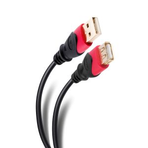 Extensión USB de 3,6 m reforzada, con conectores dorados