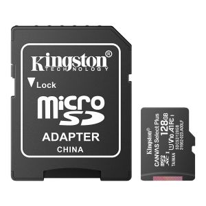 Memoria microSD de 128 GB Kingston, clase U1, V10, A1