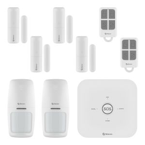 Sistema de seguridad Wi-Fi* con alarma, 6 sensores y 2 controles remoto