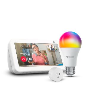 Pantalla inteligente con Alexa y cámara de 2 MPx (2da Gen) más foco Wi-Fi más Contacto Wi-Fi (ECHO SHOW 5 BL / SHOME-120 / SHOME-100)