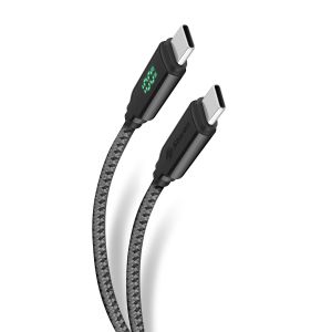 Cable USB C de 2 m 100 W con display que muestra la potencia de carga