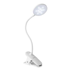 Lámpara LED de luz fría, neutra o cálida, con cuello flexible, pinza y batería recargable