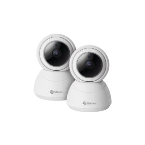 2 cámaras de seguridad Wi-Fi* / Ethernet Full HD robotizadas con seguidor de movimiento