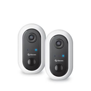 2 cámaras de seguridad Wi-Fi Full HD fija con batería recargable