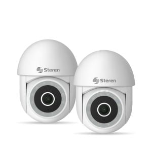 2 mini cámaras de seguridad Wi-Fi* 3 Mpx robotizada con seguidor de movimiento, para exterior