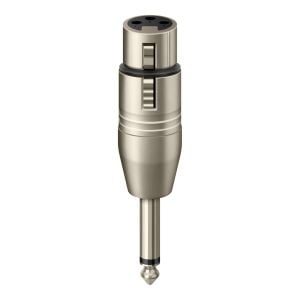 Adaptador de plug 6,3 mm a Jack Cannon, monoaural, niquelado