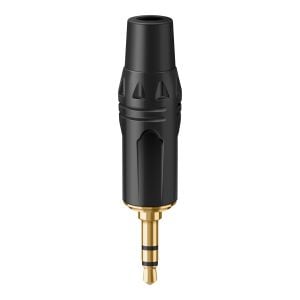 Plug 3,5 mm estéreo metálico, para soldar, dorado