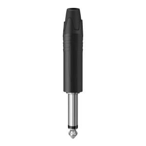 Plug 6,3 mm monoaural, metálico, con glándula de protección