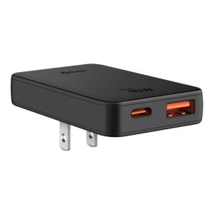 Cargador GaN USB‑C PD 45 W / USB QC 18 W, con adaptador de clavija europea