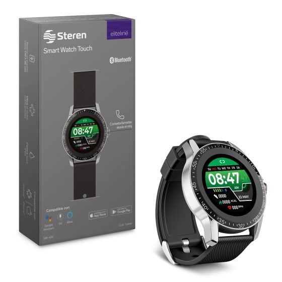 Smart Watch Bluetooth touch con altavoz microfono y acceso a asistentes de voz